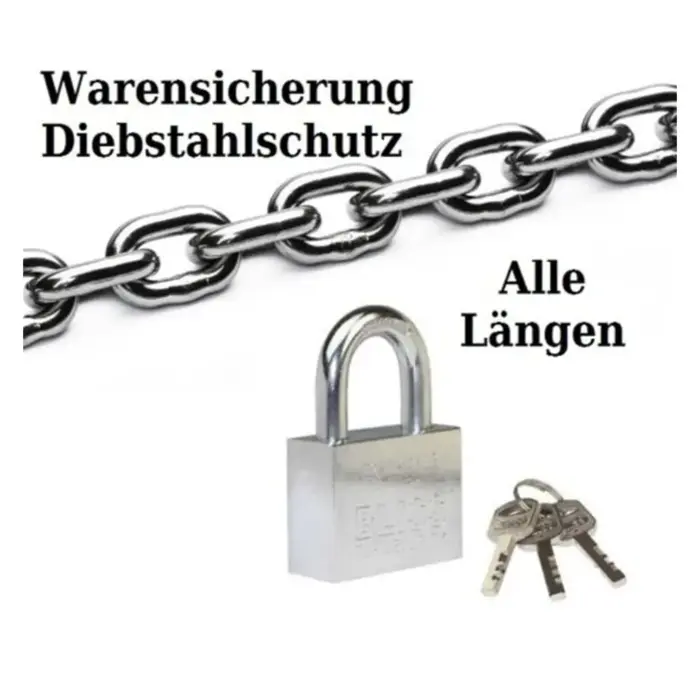 Stahlkette + Vorhängeschloss Diebstahlschutz